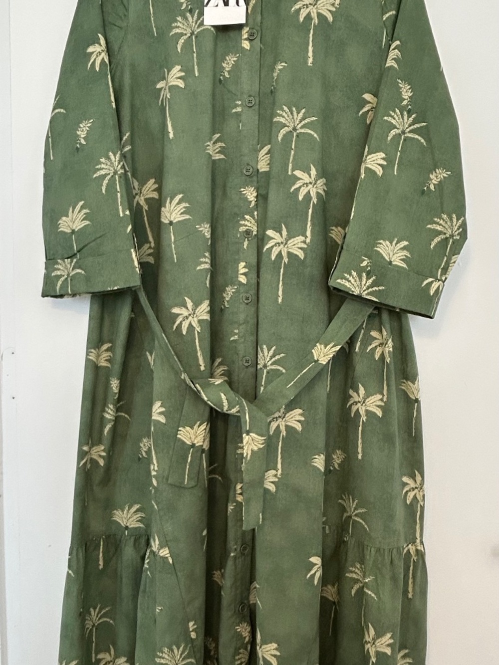 NWT Zara Palm Print Dress (100% Cotton)